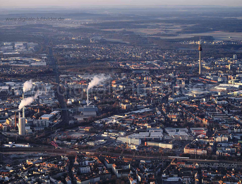 Luftaufnahme Blick über Nürnberg in Nürnberg | Mittelfranken, Bayern