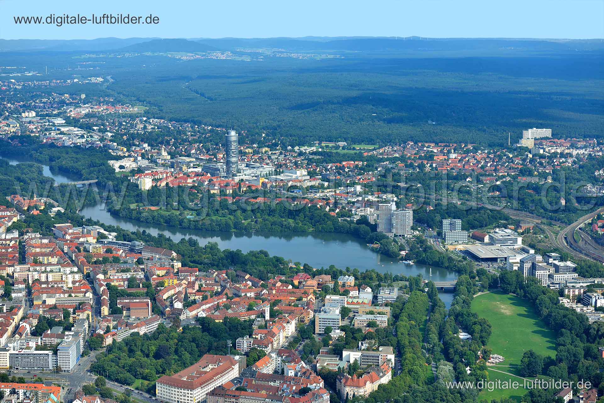 Luftaufnahme Blick über Nürnberg (Richtung Ost) in Nürnberg | Mittelfranken, Bayern