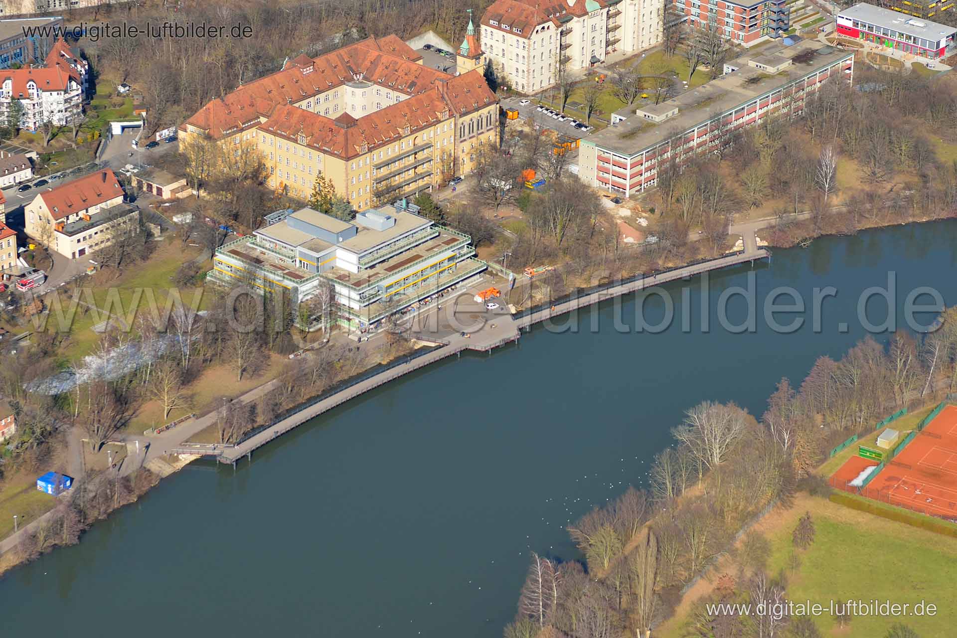 Luftaufnahme Boulevardsteg am Wöhrder See in Nürnberg | Mittelfranken, Bayern