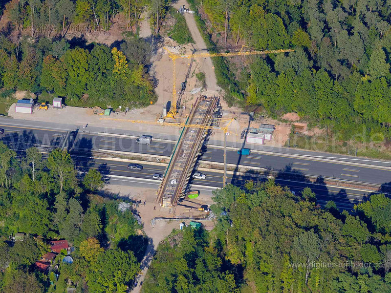 Luftaufnahme Brückebau Autobahn A3 bei Buchenbühl in Nürnberg | Mittelfranken, Bayern