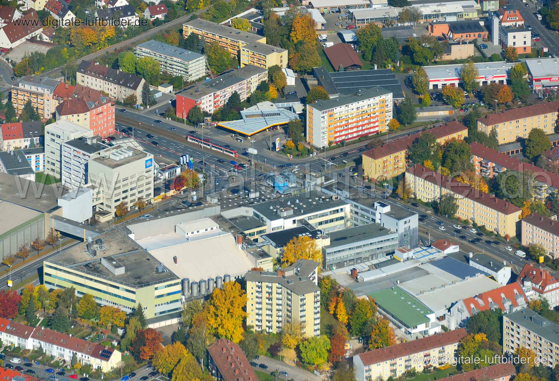 Luftaufnahme Bucher Straße Ecke Nordring in Nürnberg | Mittelfranken, Bayern