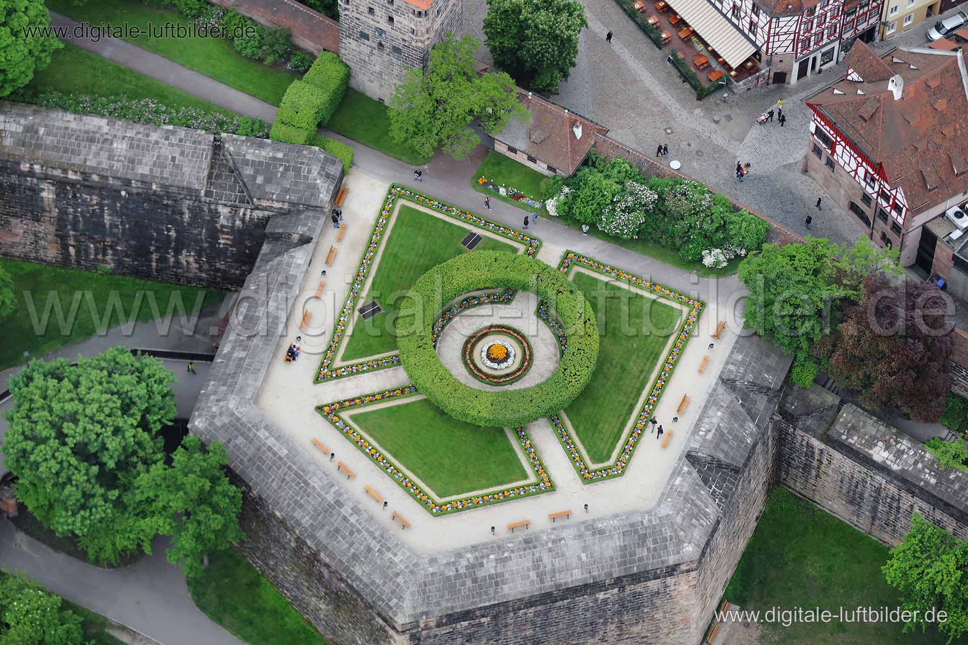 Luftaufnahme Burggarten in Nürnberg | Mittelfranken, Bayern