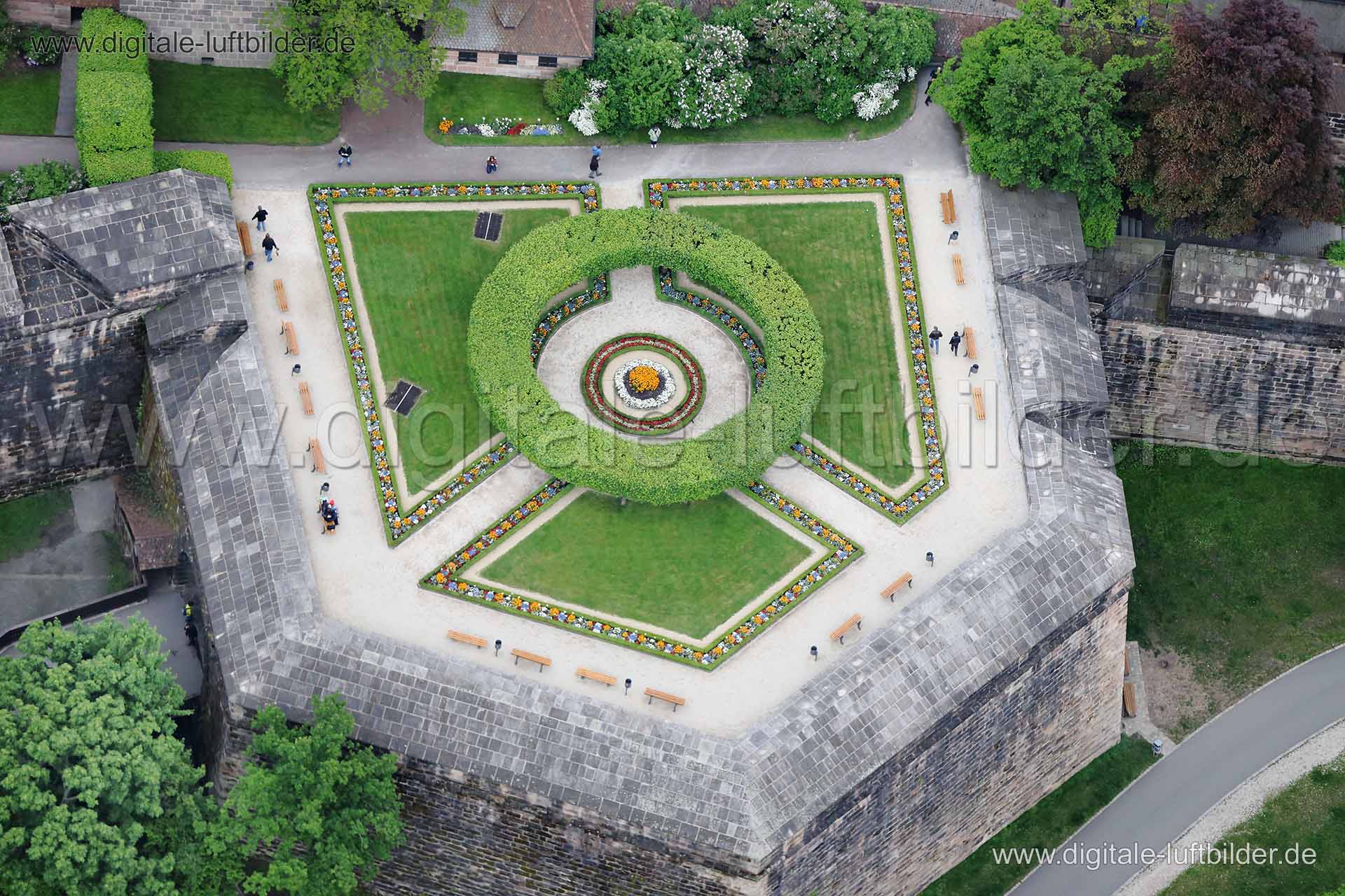 Luftaufnahme Burggarten in Nürnberg | Mittelfranken, Bayern