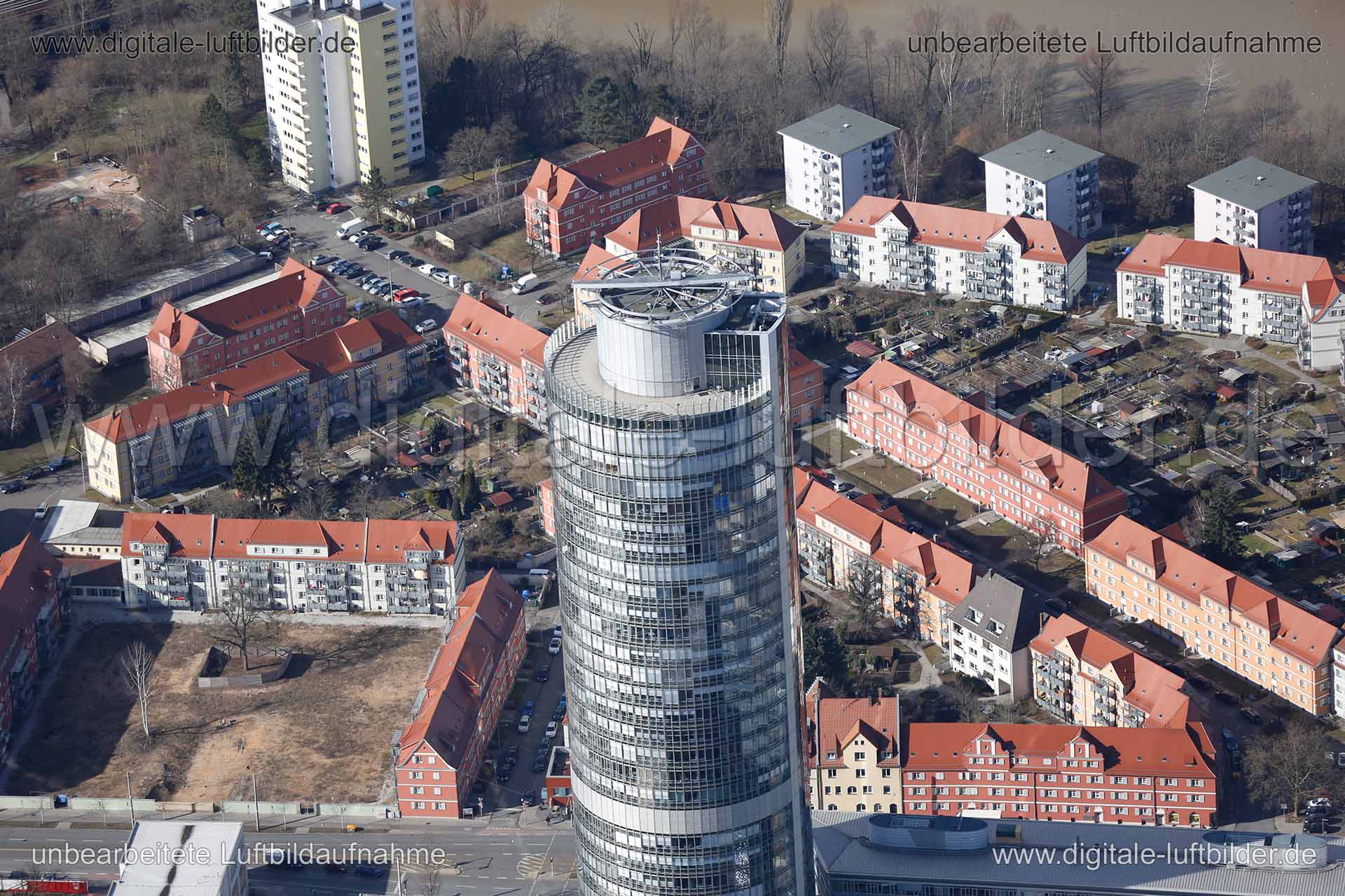 Luftaufnahme Business Tower in Nürnberg | Mittelfranken, Bayern