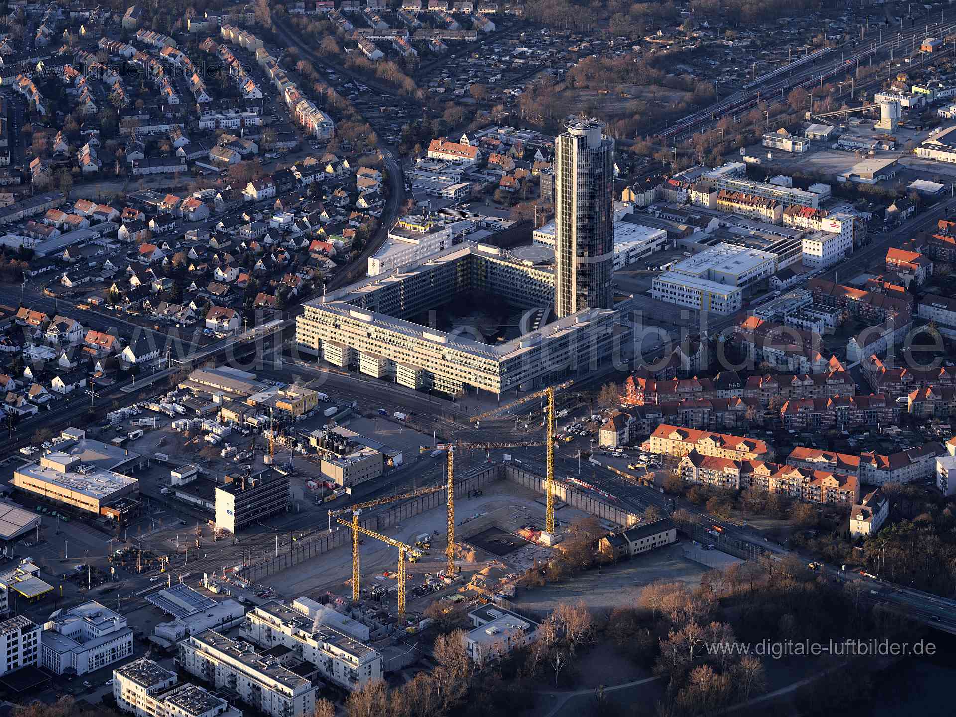Luftaufnahme Business Tower in Nürnberg | Mittelfranken, Bayern