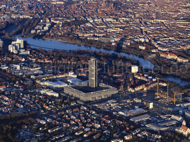 Luftaufnahme Business Tower in Nürnberg | Mittelfranken, Bayern