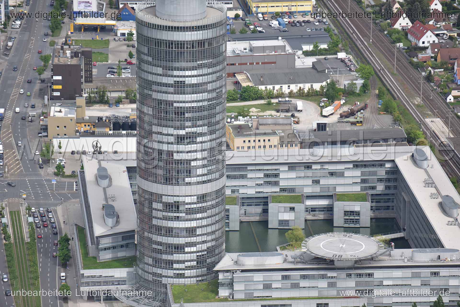 Luftaufnahme Business Tower in Nürnberg | Mittelfranken, Bayern