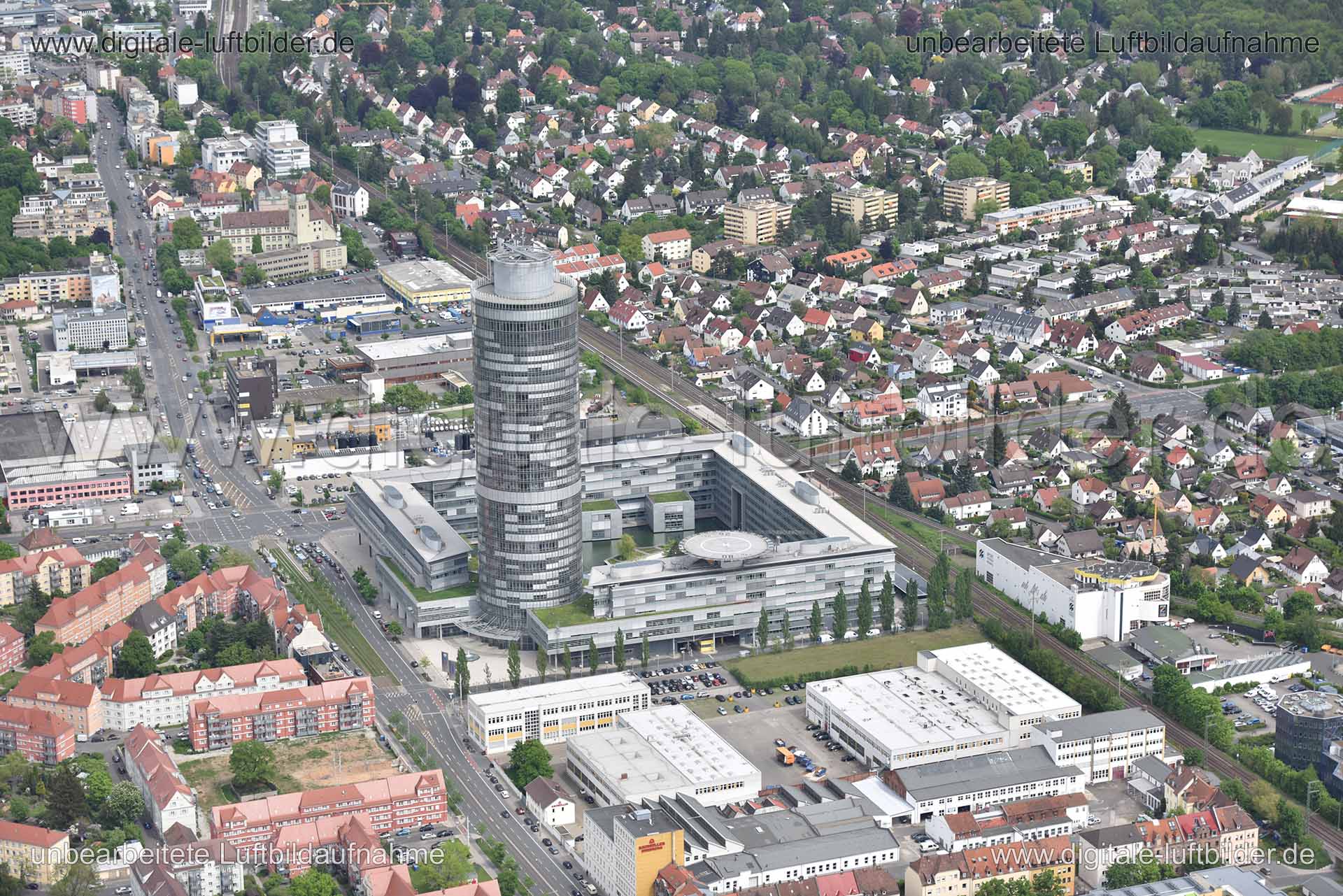 Luftaufnahme Business Tower in Nürnberg | Mittelfranken, Bayern