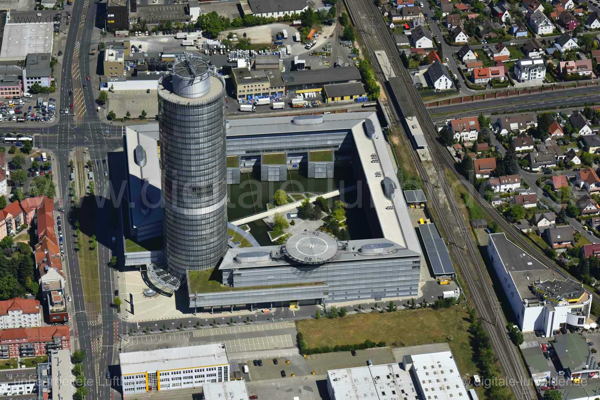 Luftaufnahme Business Tower in Nürnberg | Mittelfranken, Bayern