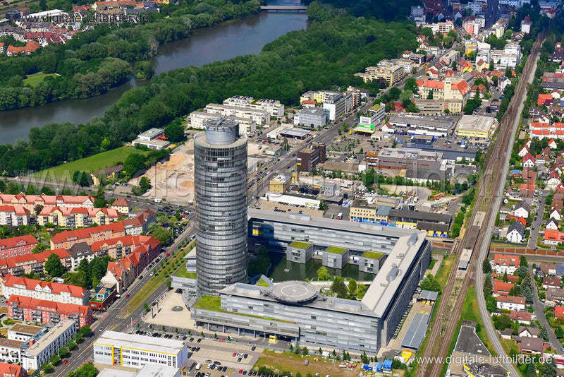 Luftaufnahme Business Tower in Nürnberg | Mittelfranken, Bayern