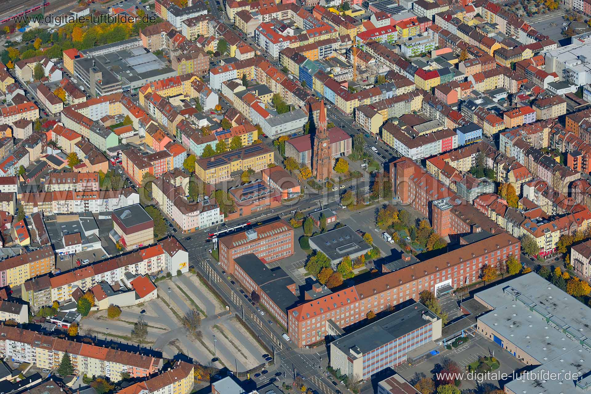 Luftaufnahme Christuskirche in Nürnberg | Mittelfranken, Bayern