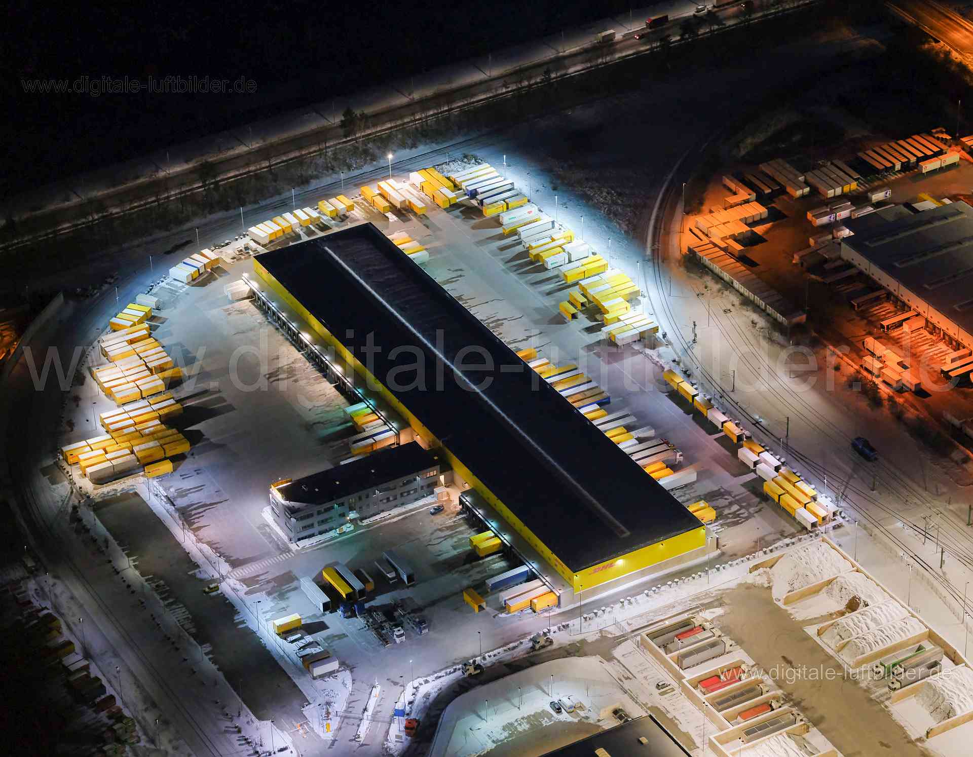 Luftaufnahme DHL am Hafen in Nürnberg | Mittelfranken, Bayern