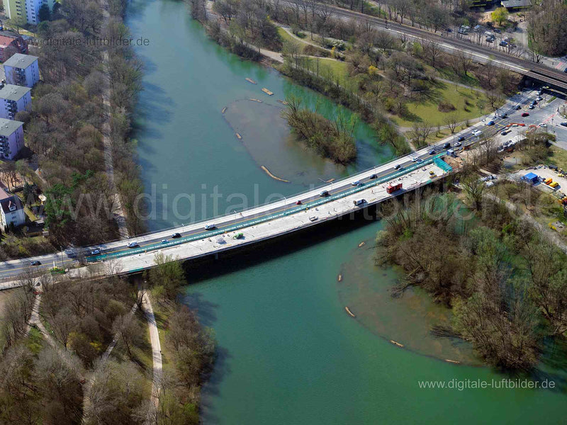 Luftaufnahme Dr.-Gustav-Heinemann-Brücke in Nürnberg | Mittelfranken, Bayern