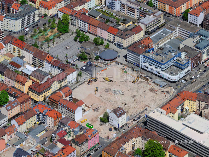 Luftaufnahme ehem. Kaufhof am Aufseßplatz in Nürnberg | Mittelfranken, Bayern