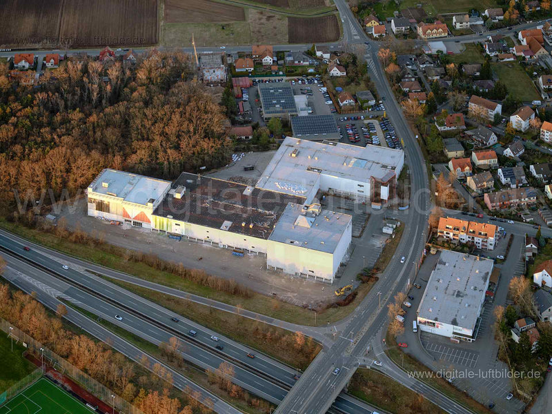 Luftaufnahme ehem. Möbelhaus M1 in Nürnberg | Mittelfranken, Bayern