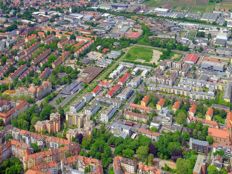 Luftaufnahme ehem. Nordbahnhof in Nürnberg | Mittelfranken, Bayern