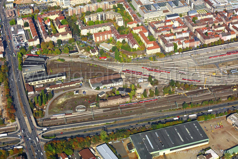Luftaufnahme ehem. Ringlokschuppen in Nürnberg | Mittelfranken, Bayern
