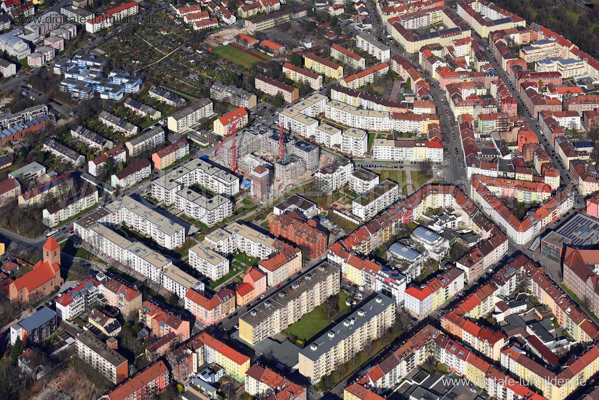 Luftaufnahme ehem. Tucher-Areal in Nürnberg | Mittelfranken, Bayern
