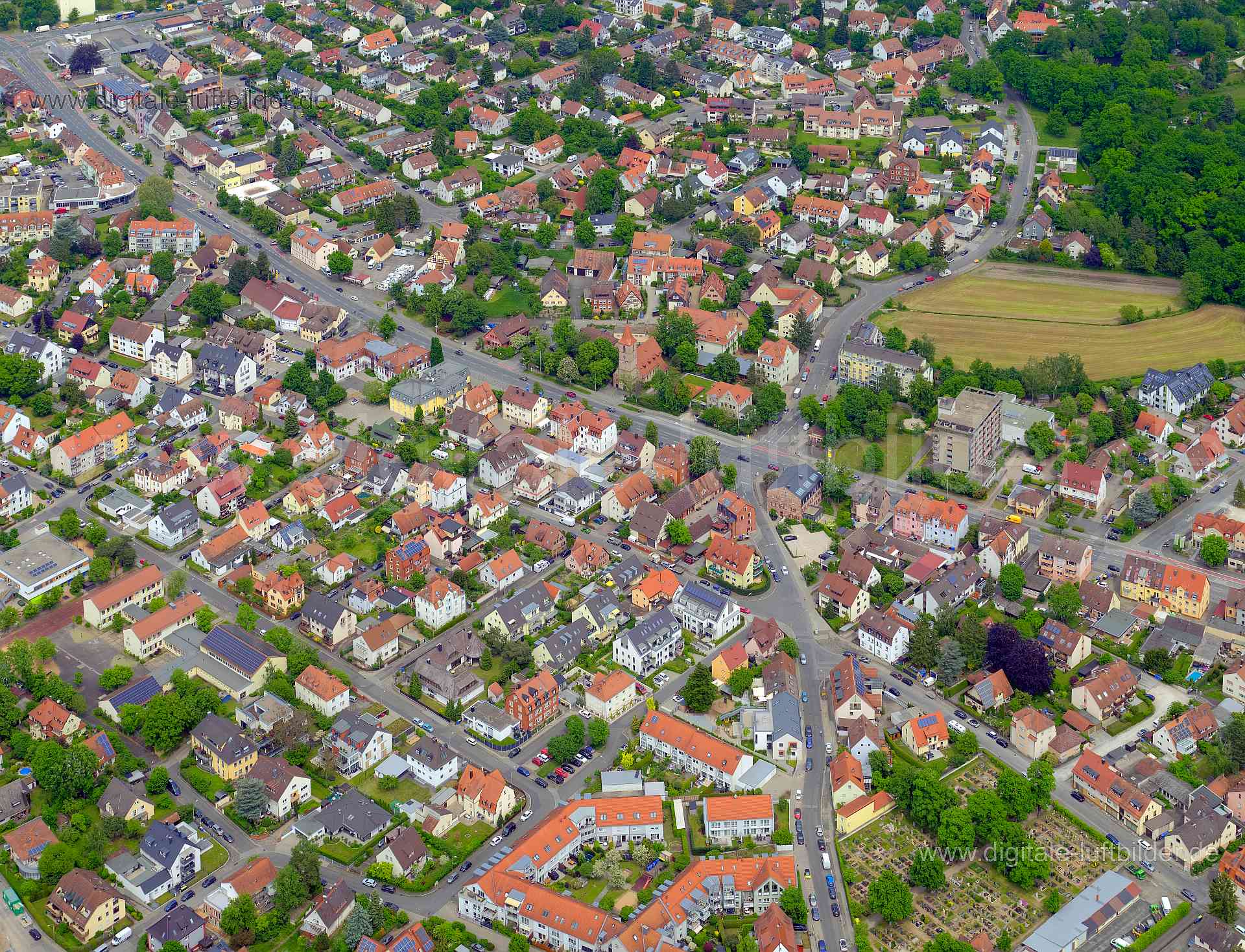 Luftbild - Eibach, Ort: Nürnberg, Tags: Eibach, , Alte Straße, Am Kohlrangen, Baierlacherstraße, Berchinger Straße, Brande...