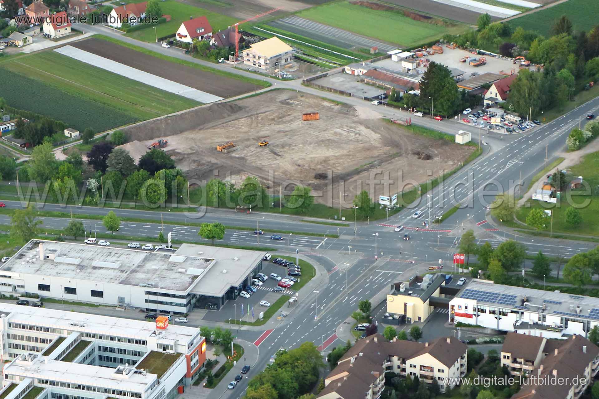 Luftaufnahme Erlanger Straße in Nürnberg | Mittelfranken, Bayern