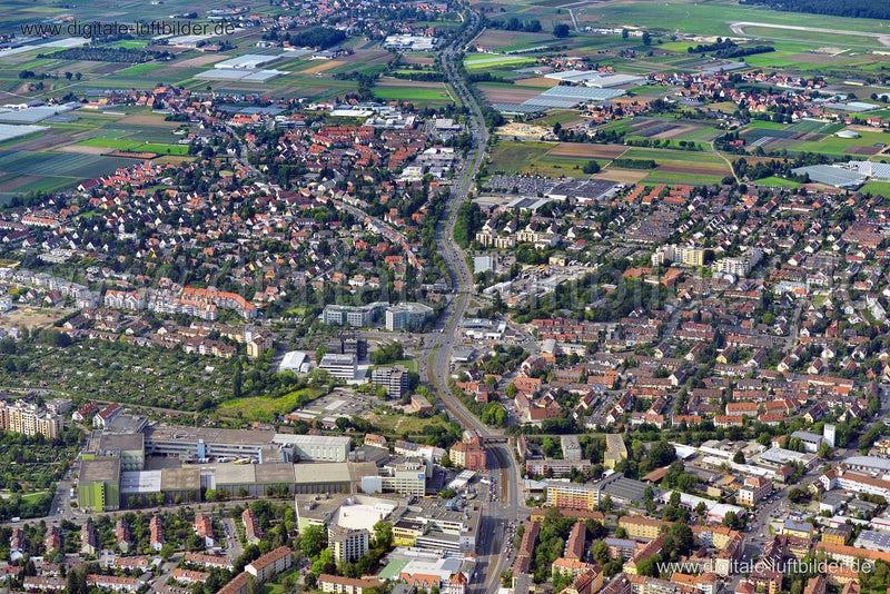 Luftaufnahme Erlanger Straße in Nürnberg | Mittelfranken, Bayern