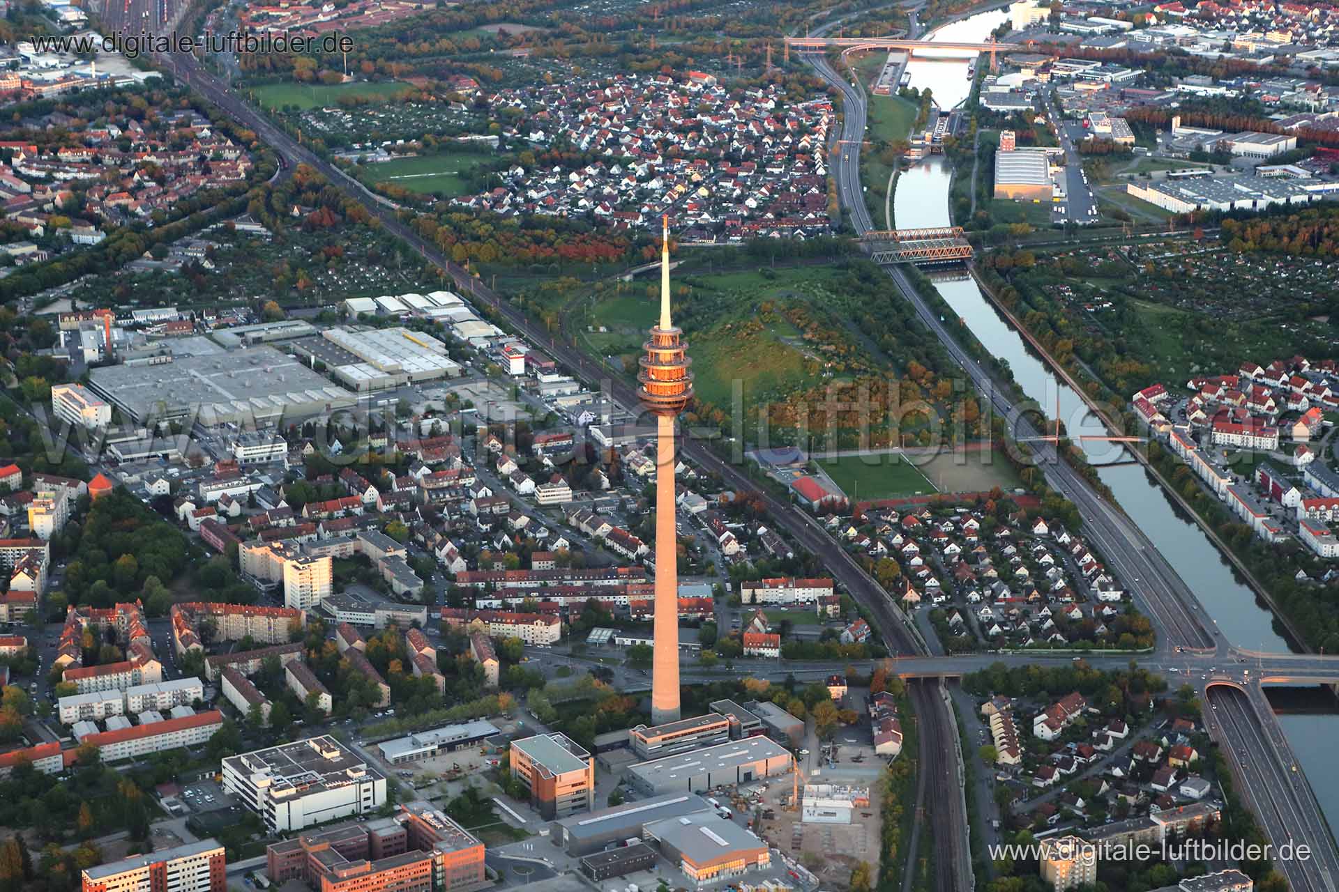 Luftaufnahme Fernmeldeturm in Nürnberg | Mittelfranken, Bayern