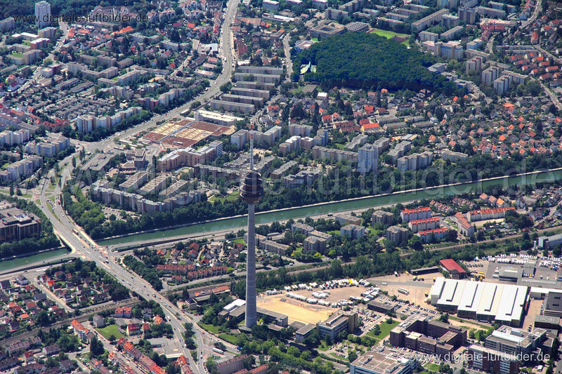 Luftaufnahme Fernmeldeturm in Nürnberg | Mittelfranken, Bayern