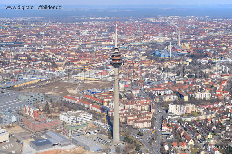 Luftaufnahme Fernmeldeturm in Nürnberg | Mittelfranken, Bayern