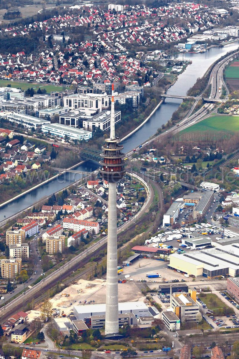 Luftaufnahme Fernsehturm in Nürnberg | Mittelfranken, Bayern
