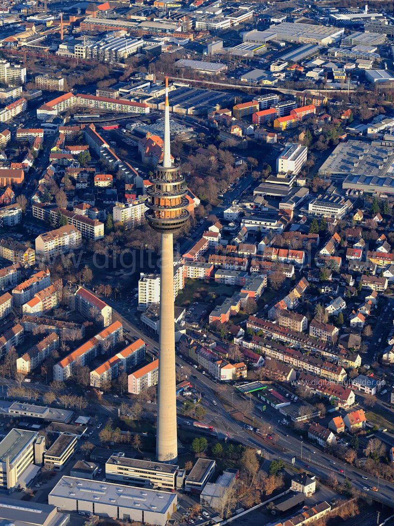Luftaufnahme Fernsehturm in Nürnberg | Mittelfranken, Bayern