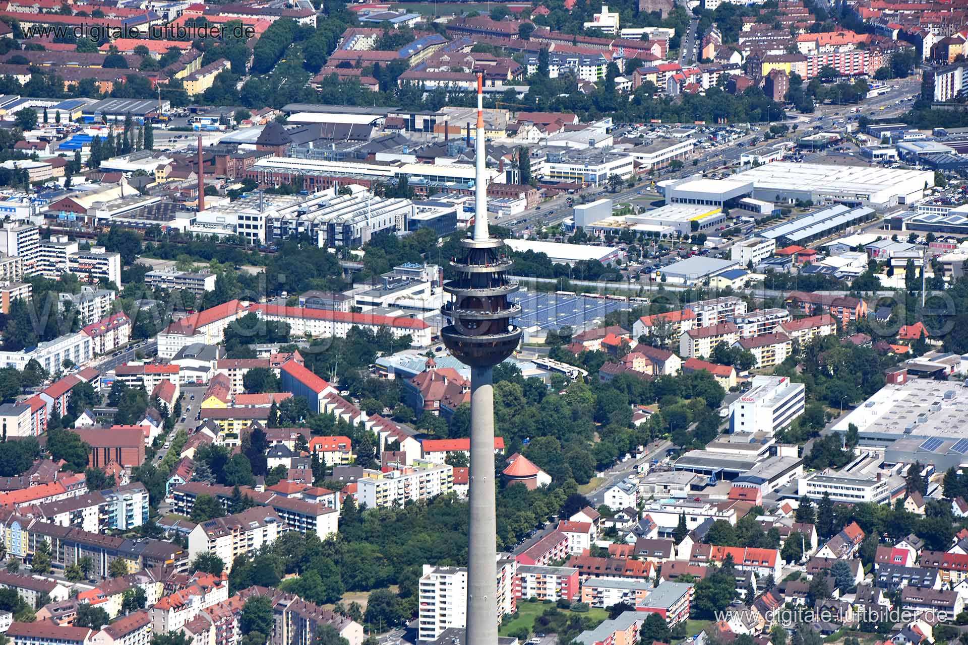 Luftaufnahme Fernsehturm in Nürnberg | Mittelfranken, Bayern