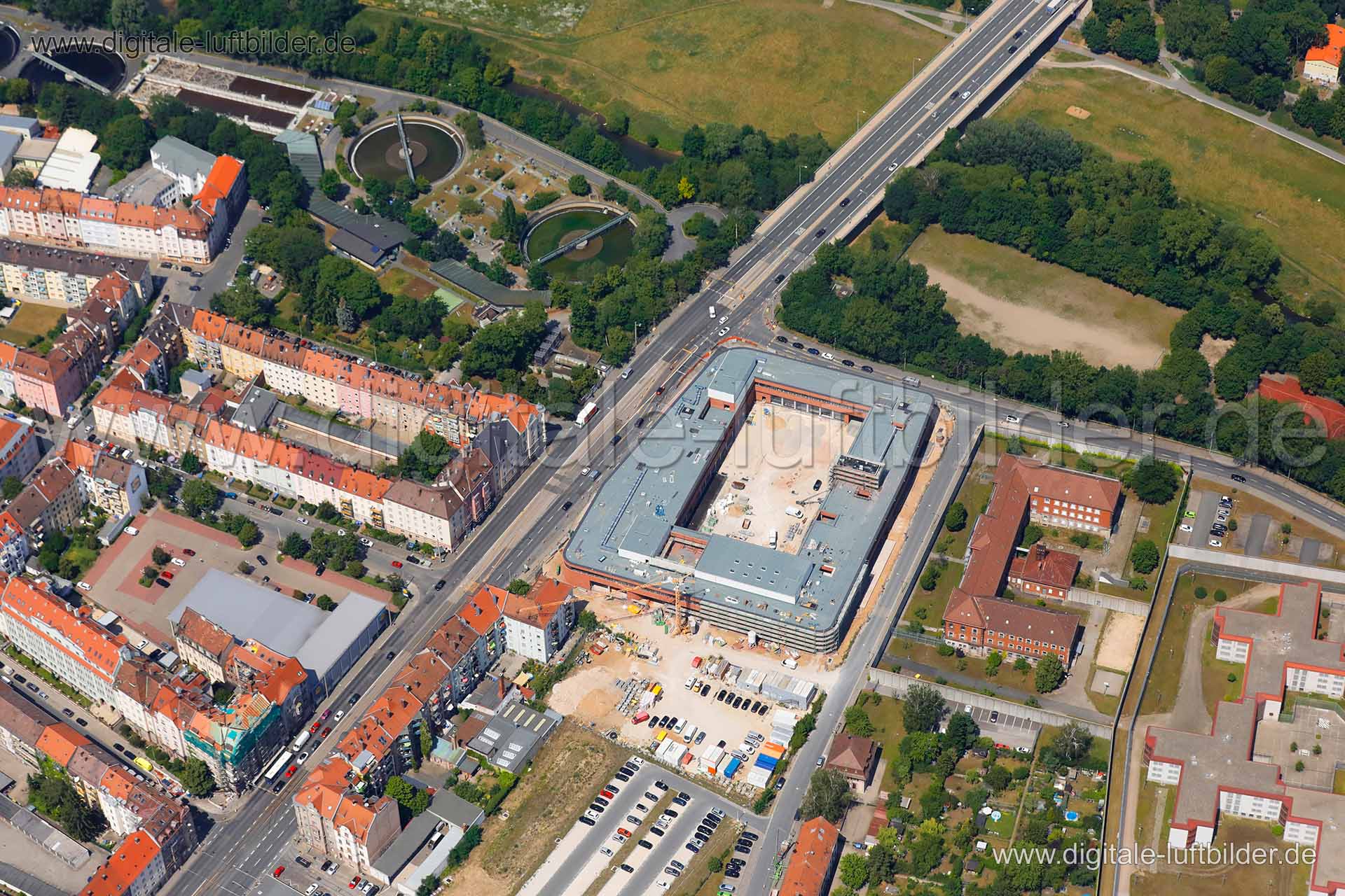 Luftaufnahme Feuerwache 1 in Nürnberg | Mittelfranken, Bayern