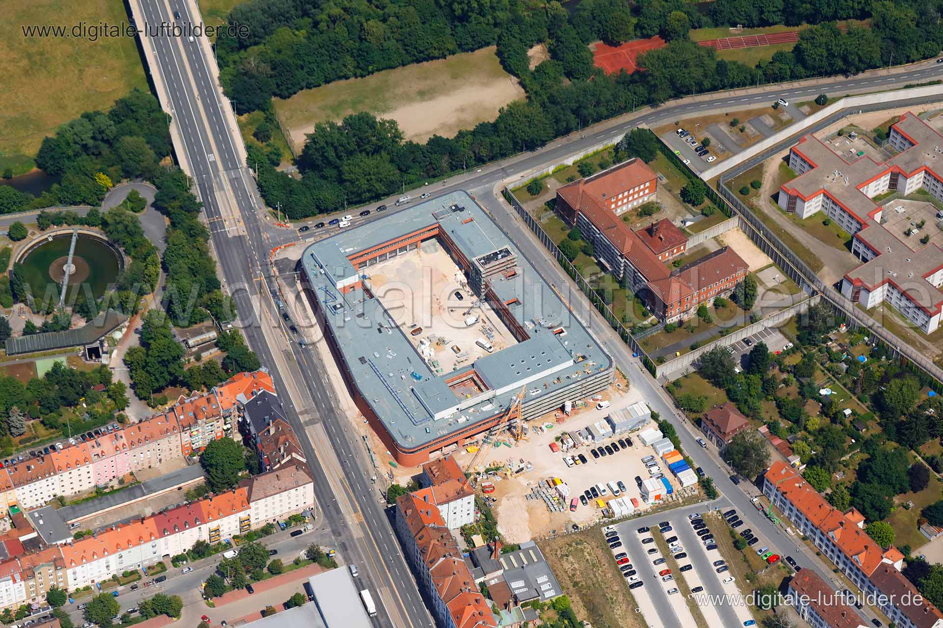 Luftaufnahme Feuerwache 1 in Nürnberg | Mittelfranken, Bayern