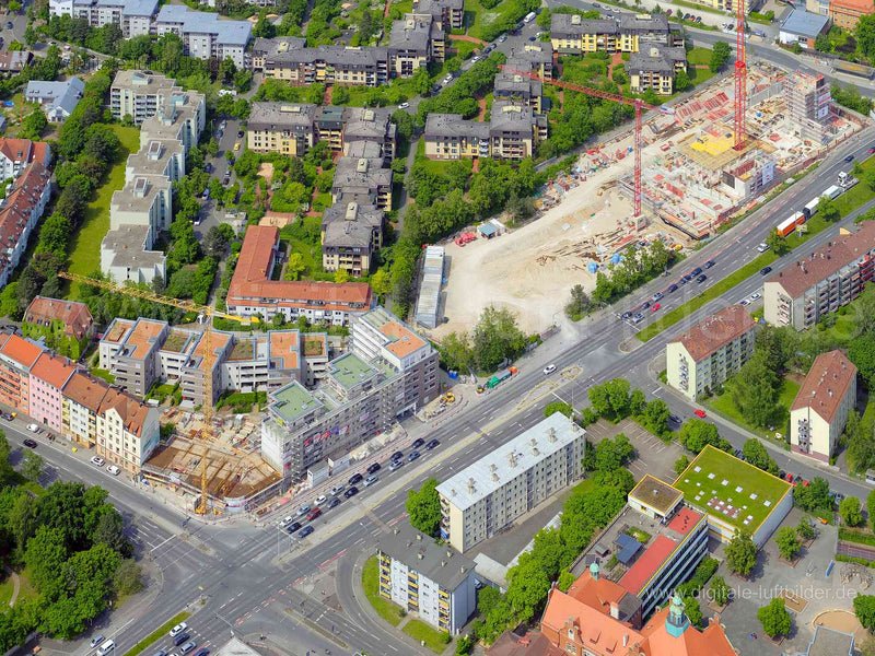 Luftbild - Flora 54, Ort: Nürnberg, Tags: Flora 54, Schultheiß, Baustelle, Neubau, , , Adelgundenstraße, Bielefelder Straß...