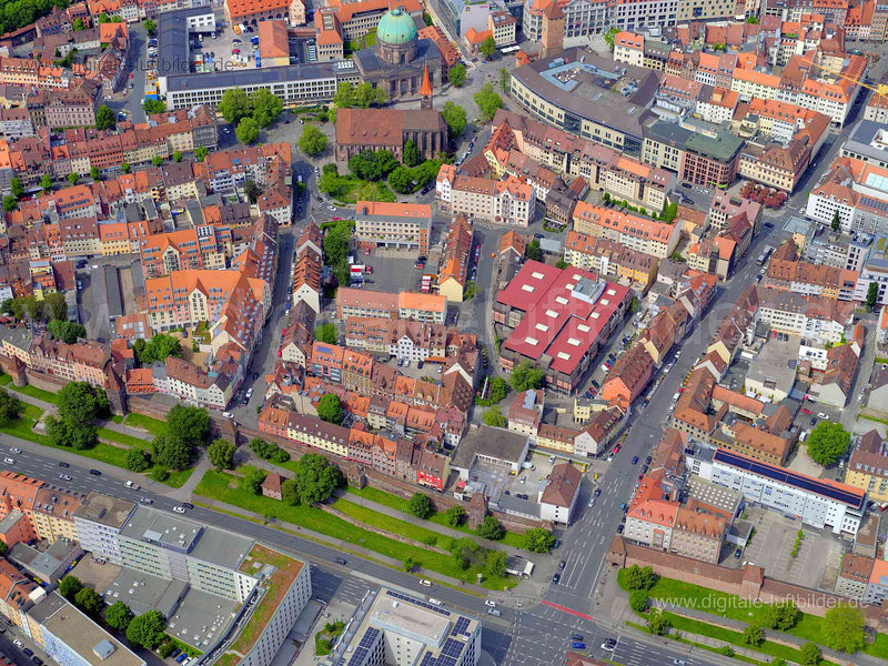 Luftaufnahme Frauentormauer in Nürnberg | Mittelfranken, Bayern