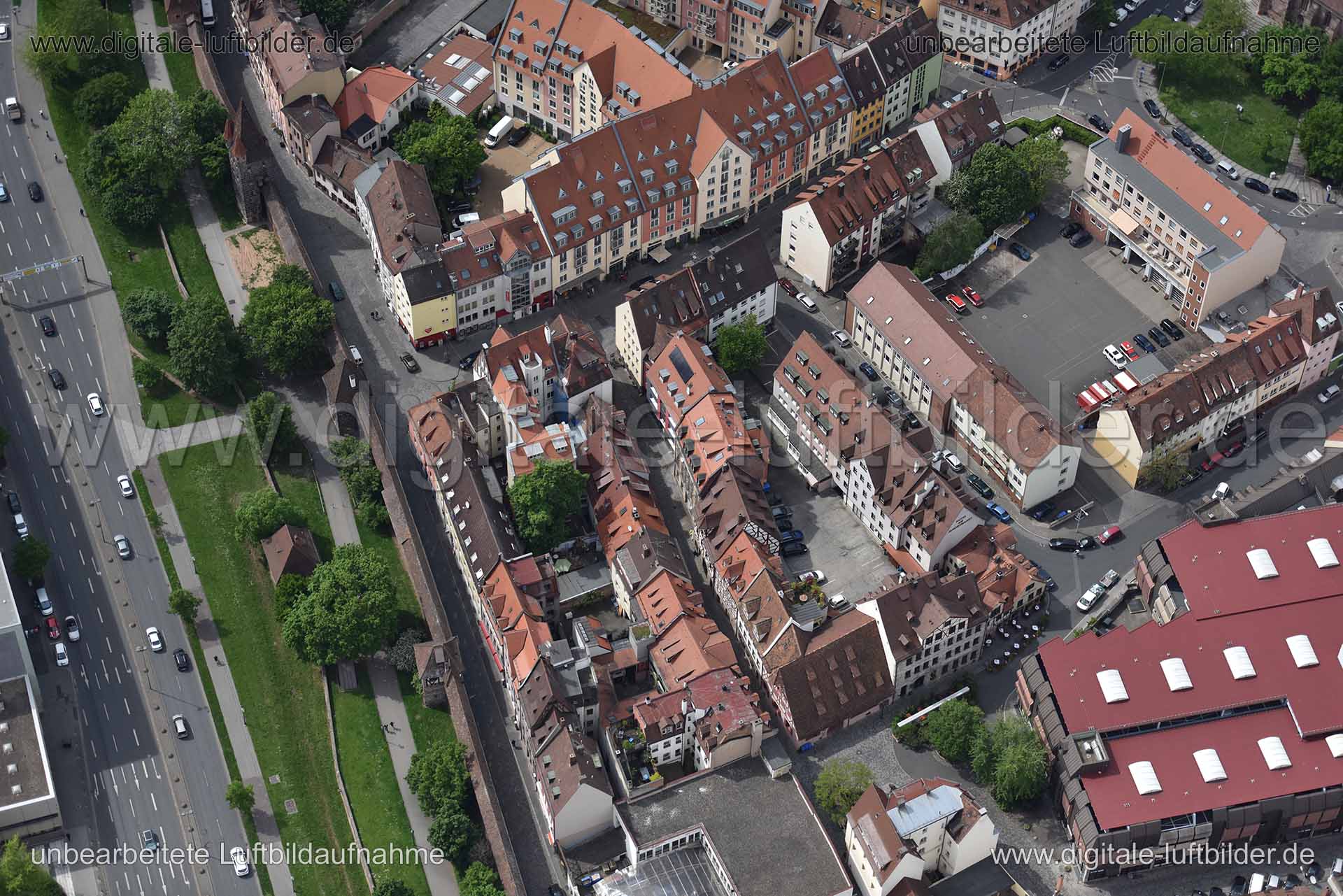 Luftaufnahme Frauentormauer in Nürnberg | Mittelfranken, Bayern