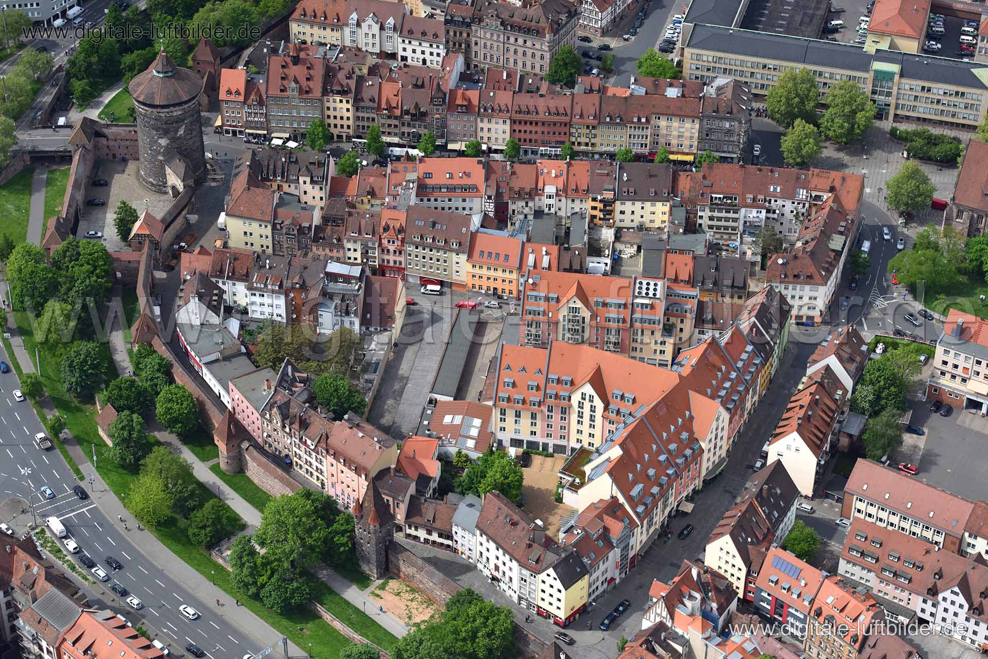 Luftaufnahme Frauentormauer in Nürnberg | Mittelfranken, Bayern