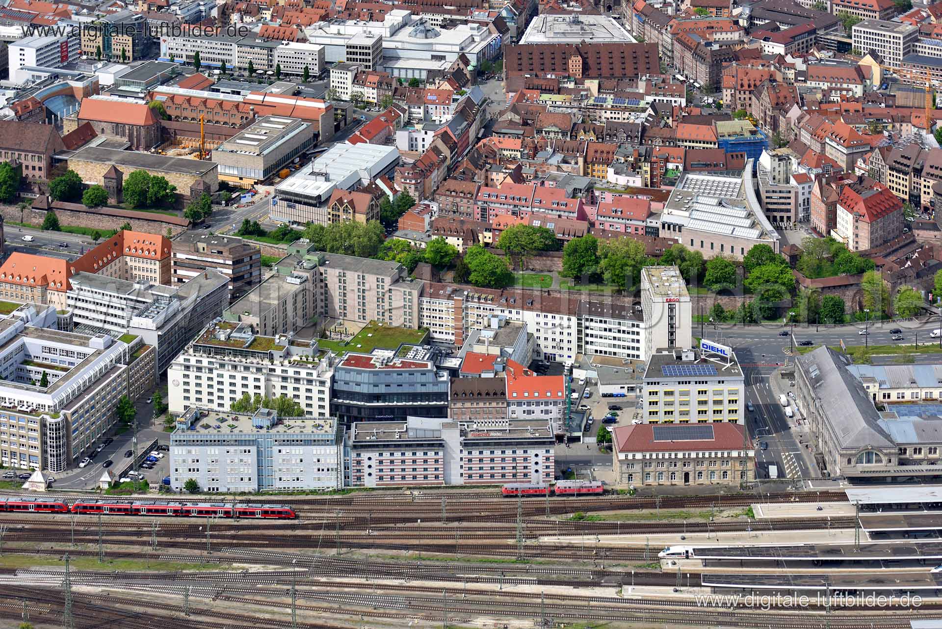 Luftaufnahme Frauentrograben in Nürnberg | Mittelfranken, Bayern