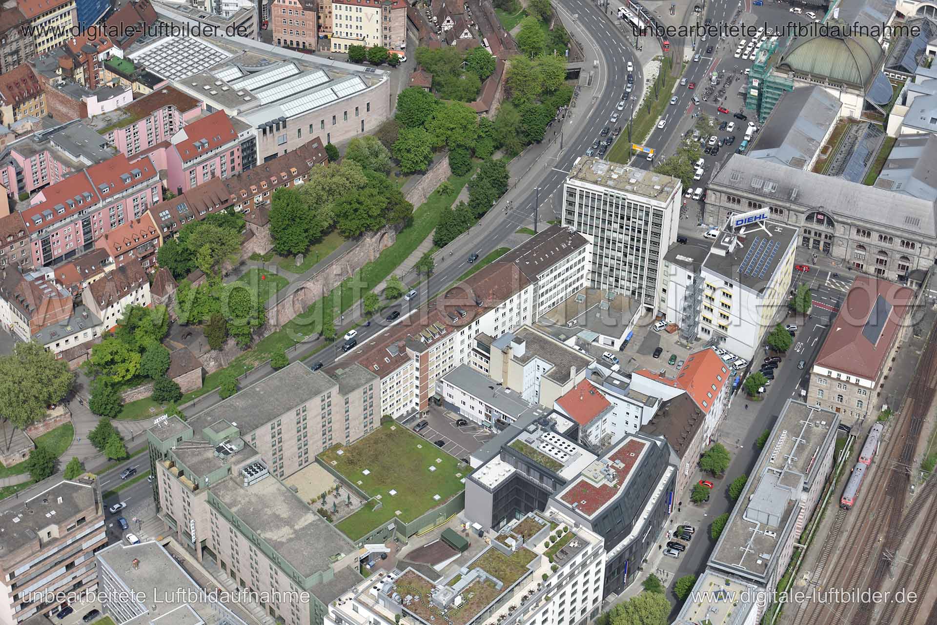 Luftaufnahme Frauentrograben in Nürnberg | Mittelfranken, Bayern