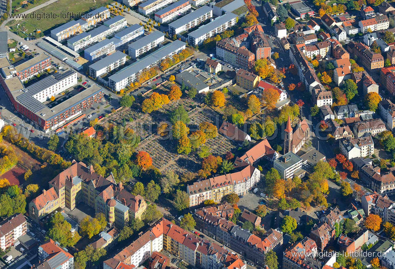 Luftaufnahme Friedhof St. Leonhard in Nürnberg | Mittelfranken, Bayern
