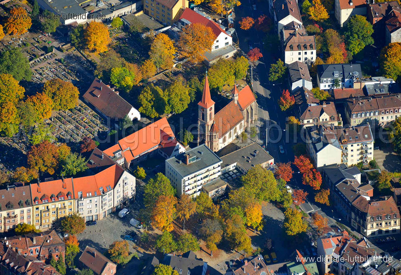 Luftaufnahme Friedhof St. Leonhard in Nürnberg | Mittelfranken, Bayern
