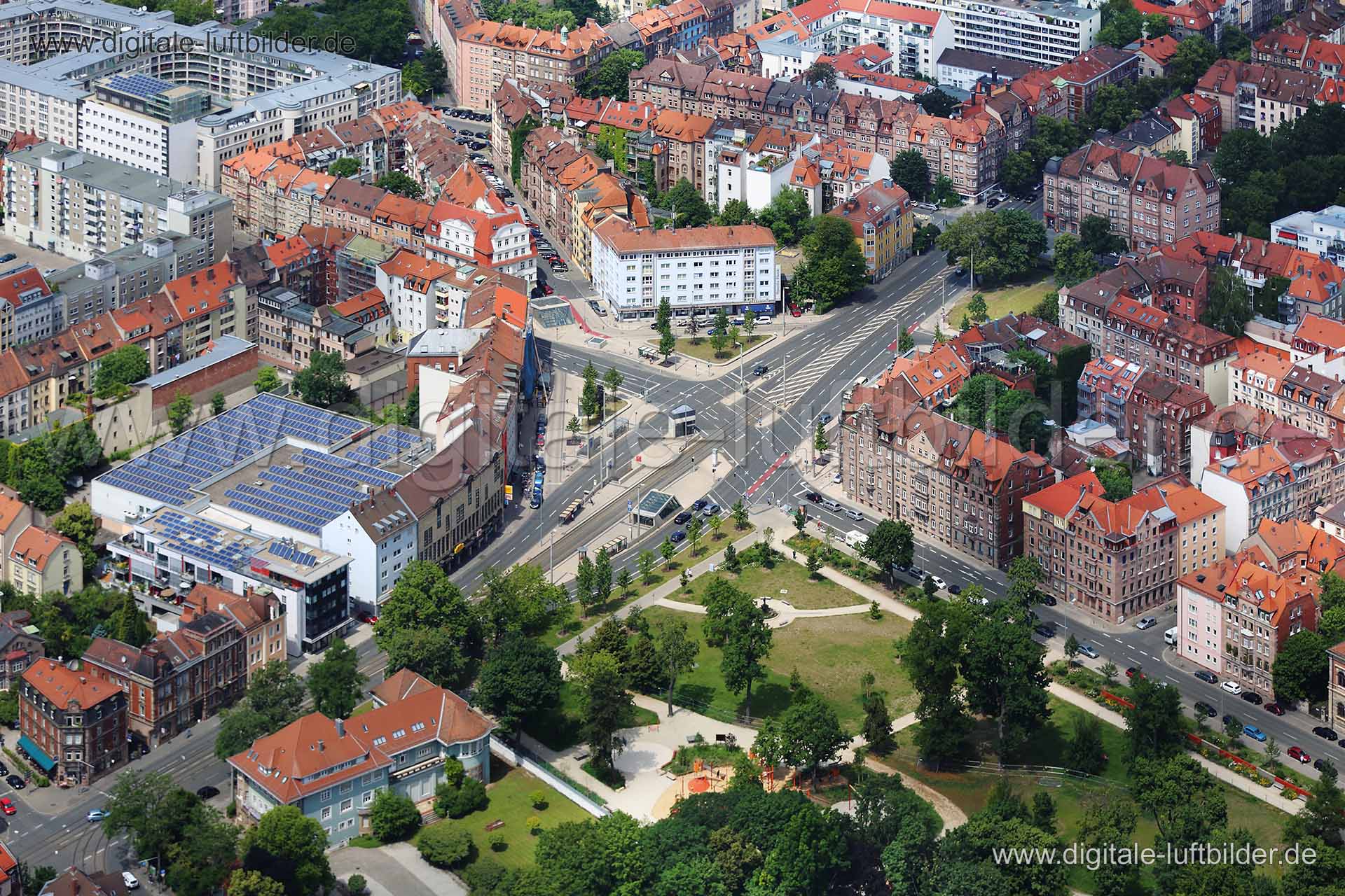 Luftaufnahme Friedrich-Ebert-Platz in Nürnberg | Mittelfranken, Bayern