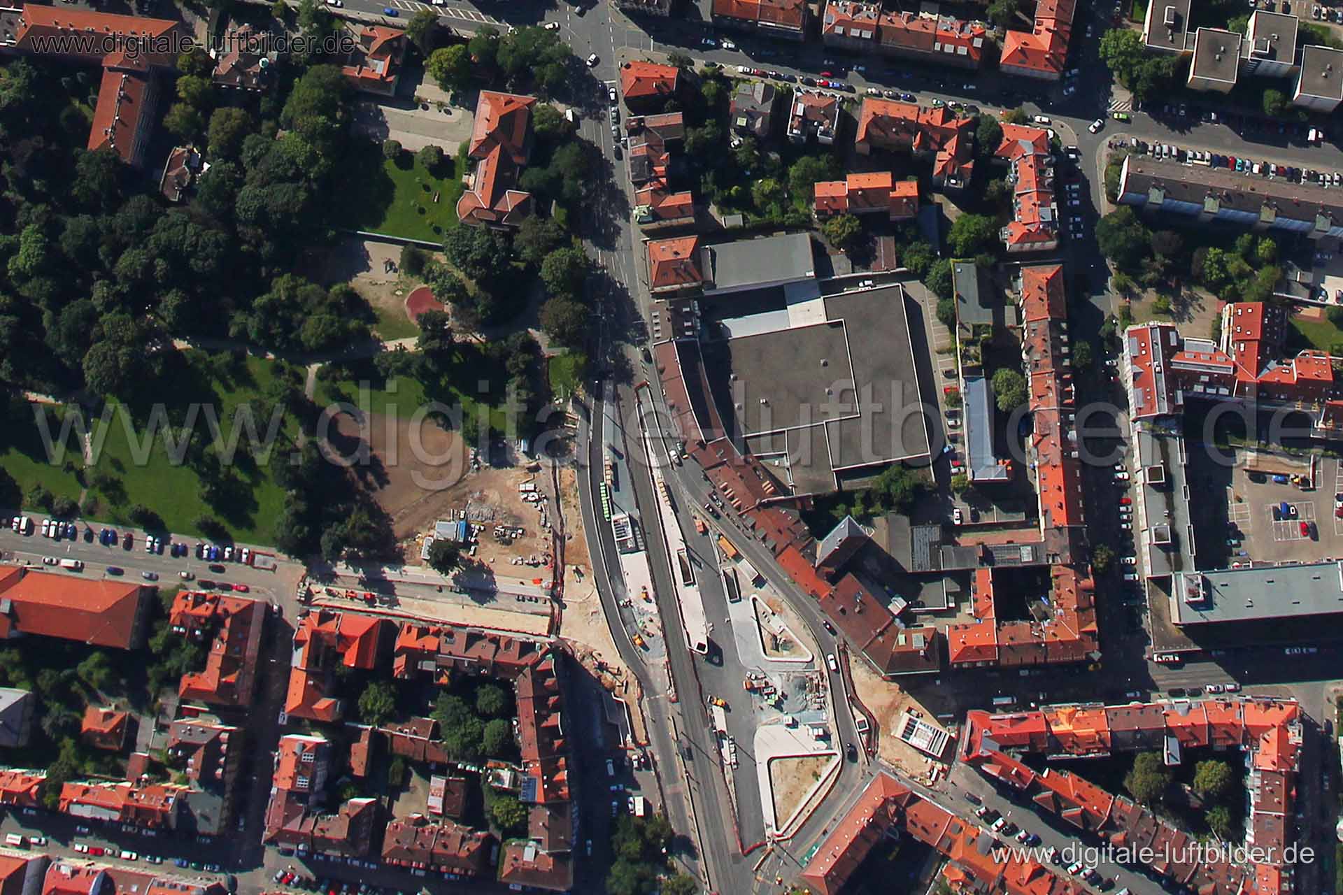 Luftaufnahme Friedrich-Ebert-Platz in Nürnberg | Mittelfranken, Bayern