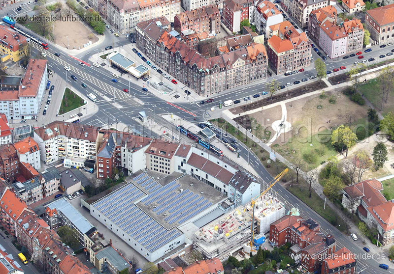 Luftaufnahme Friedrich-Ebert-Platz in Nürnberg | Mittelfranken, Bayern