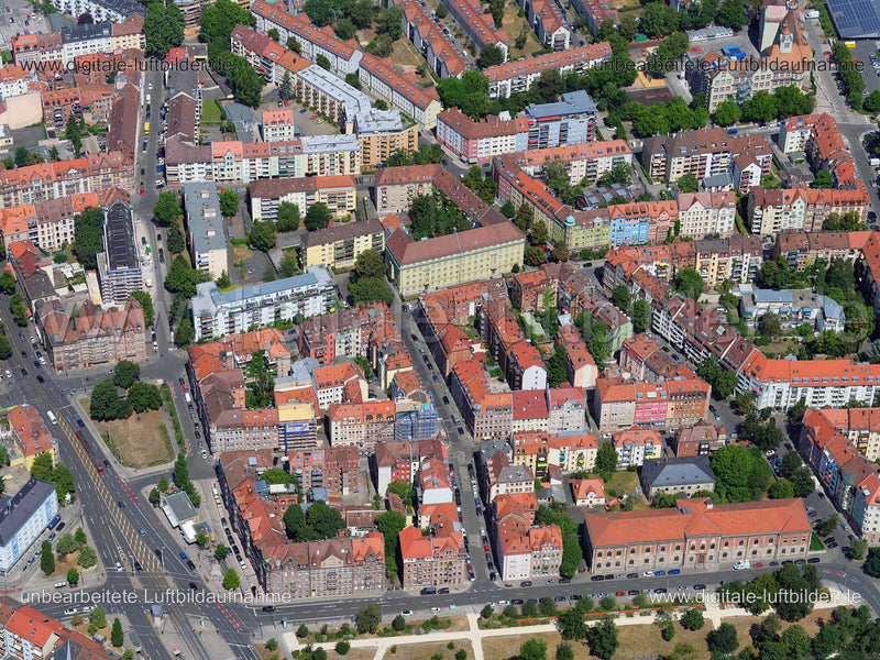 Luftaufnahme Friedrich-Ebert-Platz in Nürnberg | Mittelfranken, Bayern