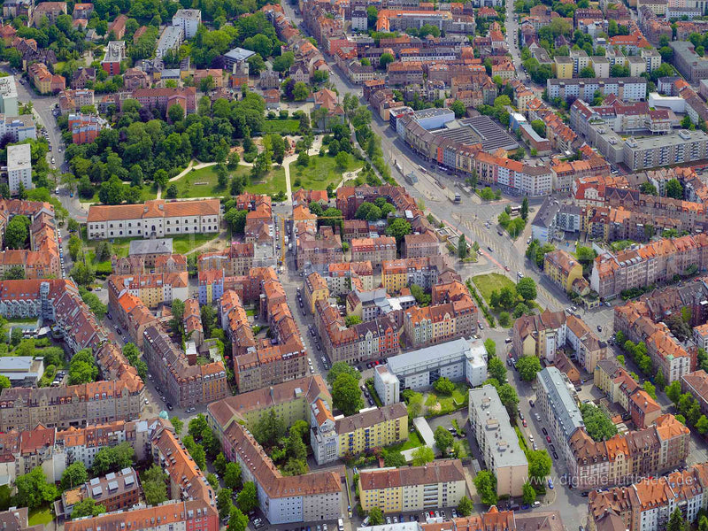 Luftaufnahme Friedrich-Ebert-Platz in Nürnberg | Mittelfranken, Bayern