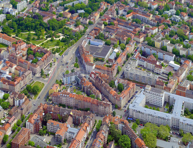 Luftaufnahme Friedrich-Ebert-Platz in Nürnberg | Mittelfranken, Bayern