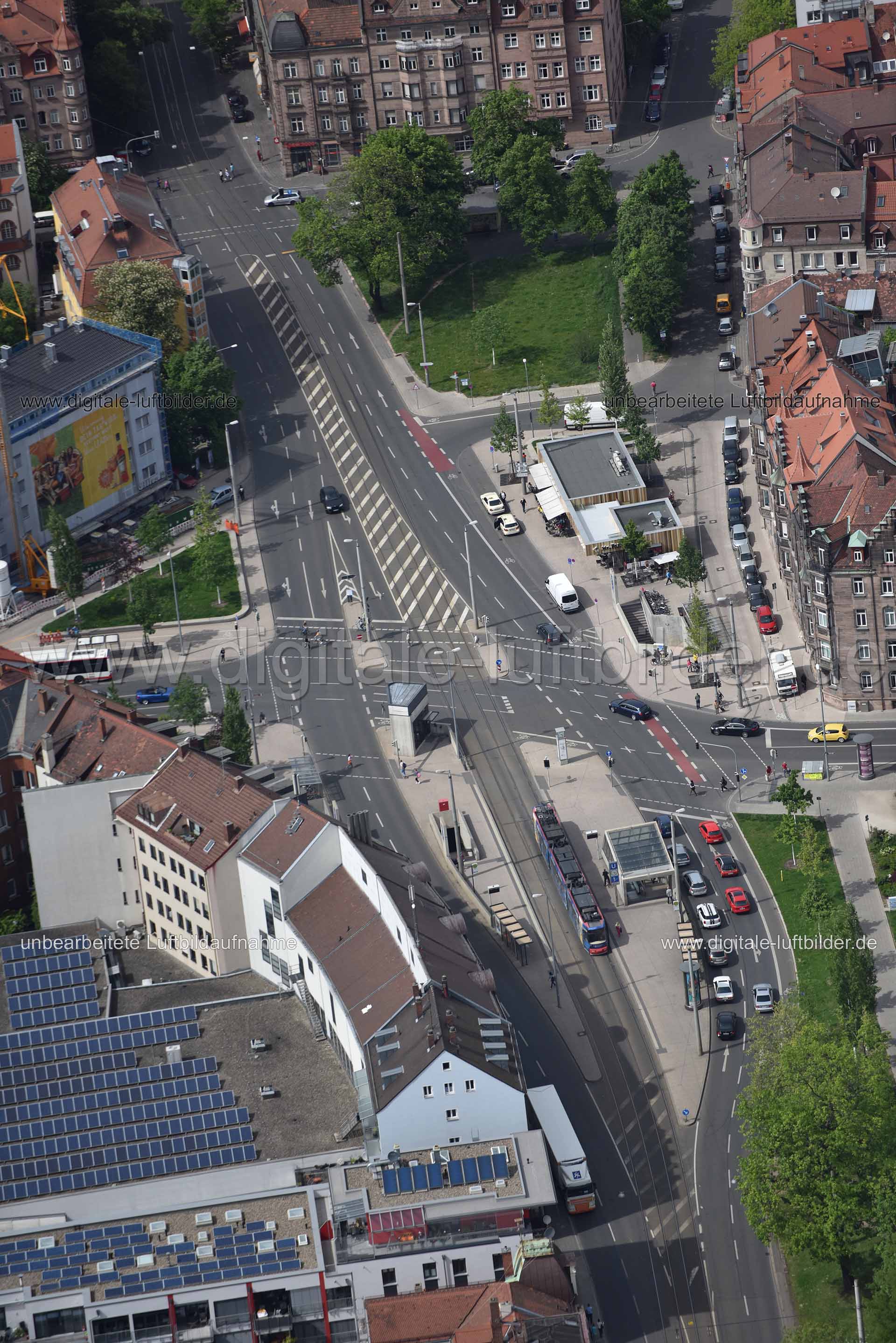 Luftaufnahme Friedrich-Ebert-Platz in Nürnberg | Mittelfranken, Bayern