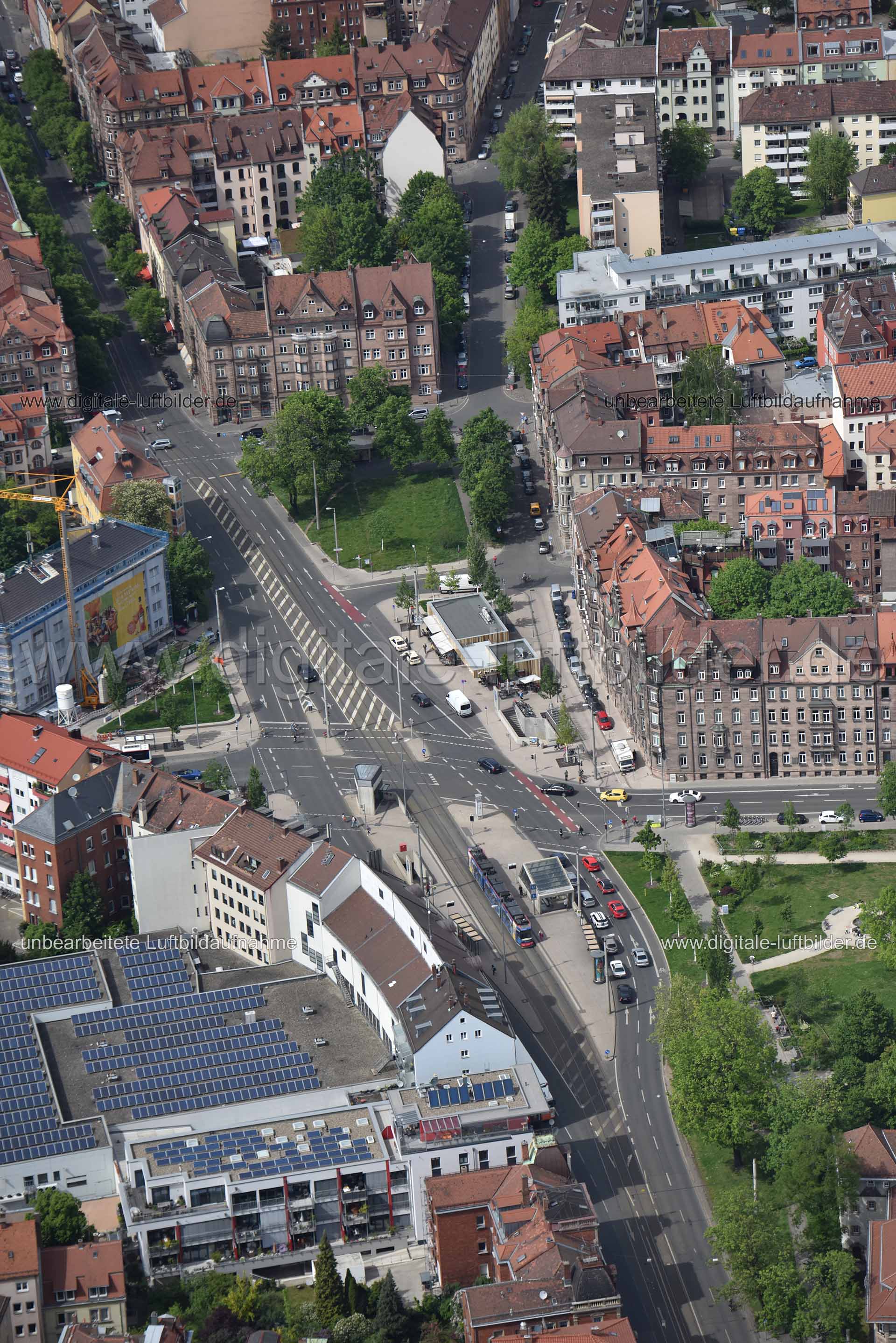 Luftaufnahme Friedrich-Ebert-Platz in Nürnberg | Mittelfranken, Bayern