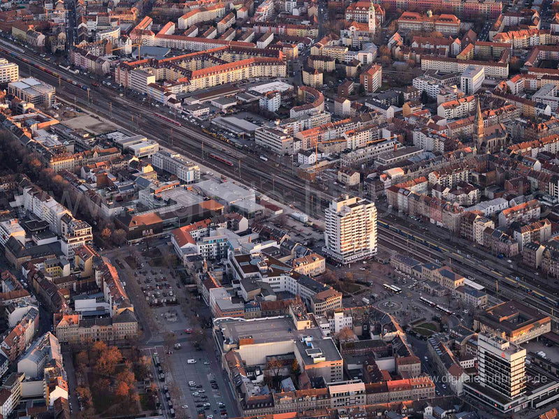 Luftaufnahme Fürther Hauptbahnhof in Nürnberg | Mittelfranken, Bayern